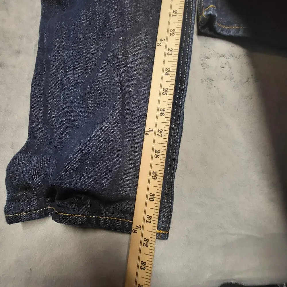 Goodfellow Selvedge Jeans Mens 38x32 Blue Slim Straight Dark Wash 14 Oz